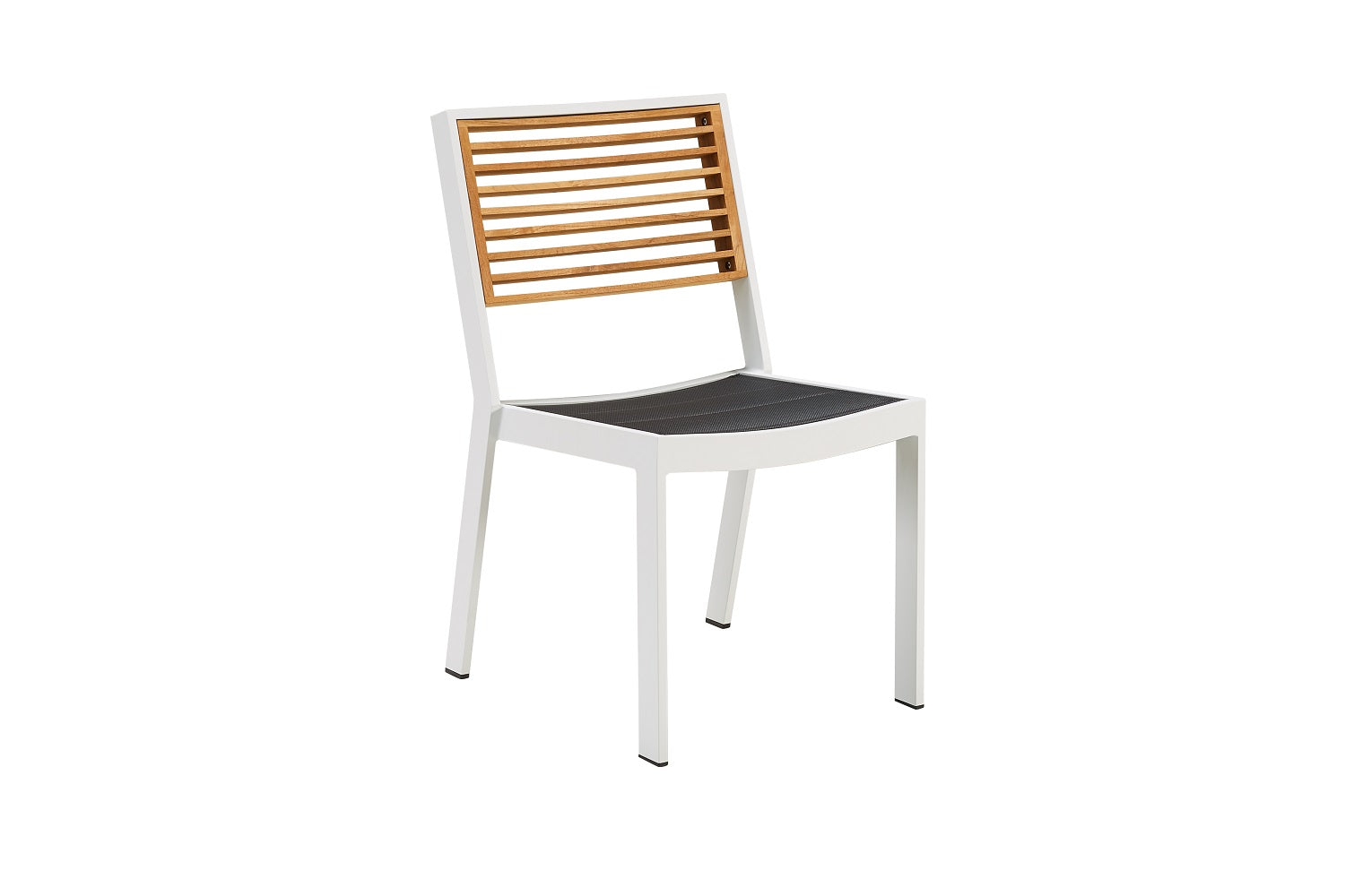 Ensemble repas de jardin en aluminium et en teck 200X90cm - YORK BLANC