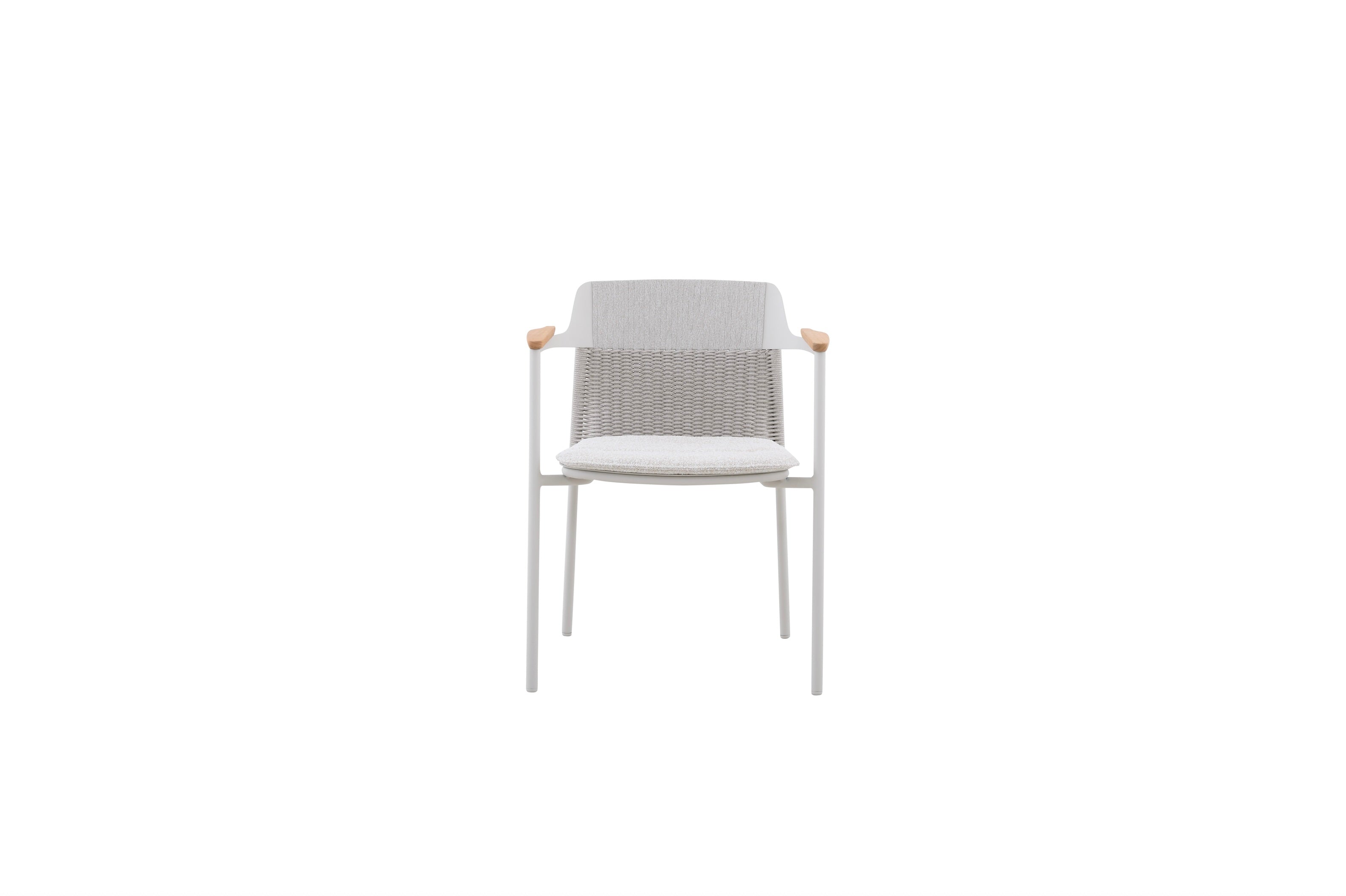 Chaise repas de jardin design empilable beige - JULIA
