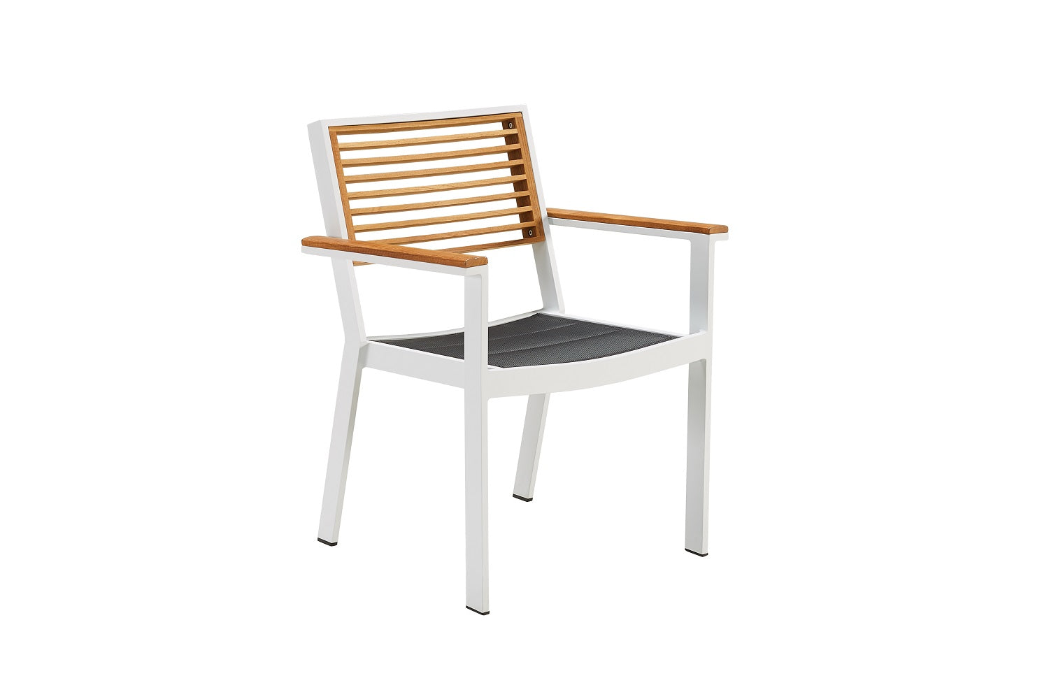 Ensemble repas en aluminium et en teck 90X90cm - YORK BLANC