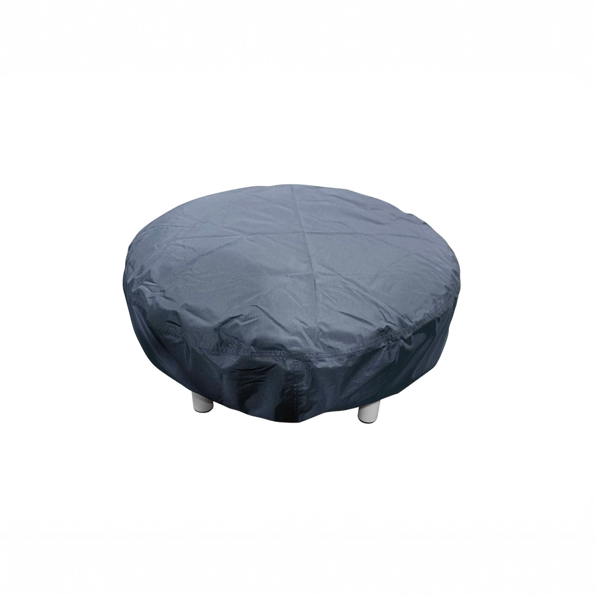 Housse de protection gris anthracite installée sur le pouf ROSA