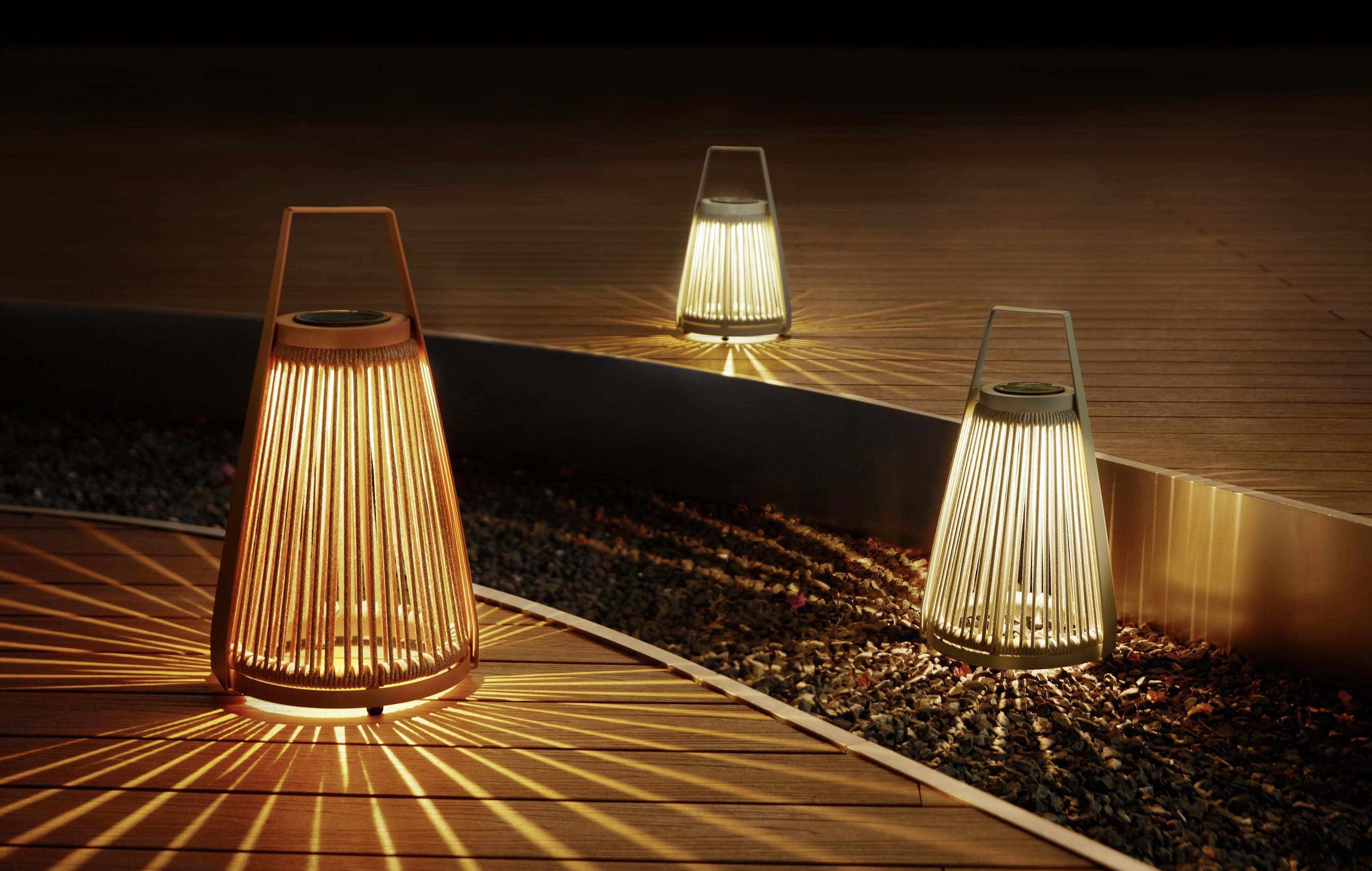 Lampe design extérieur en corde - MILAN BEIGE