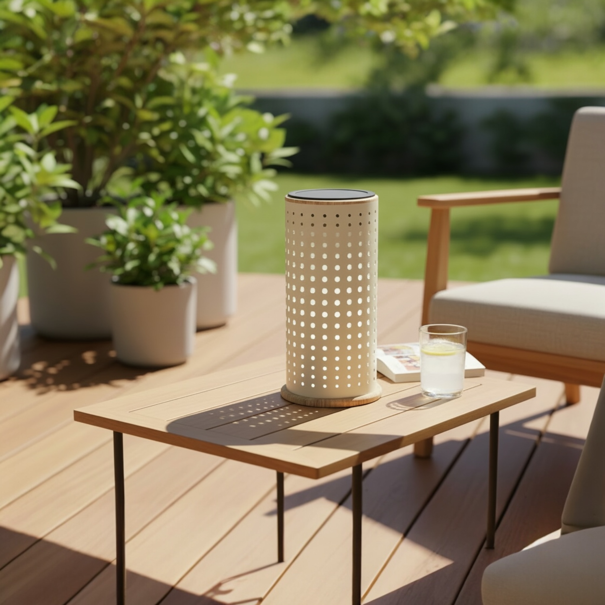Petite lampe solaire d'extérieur design