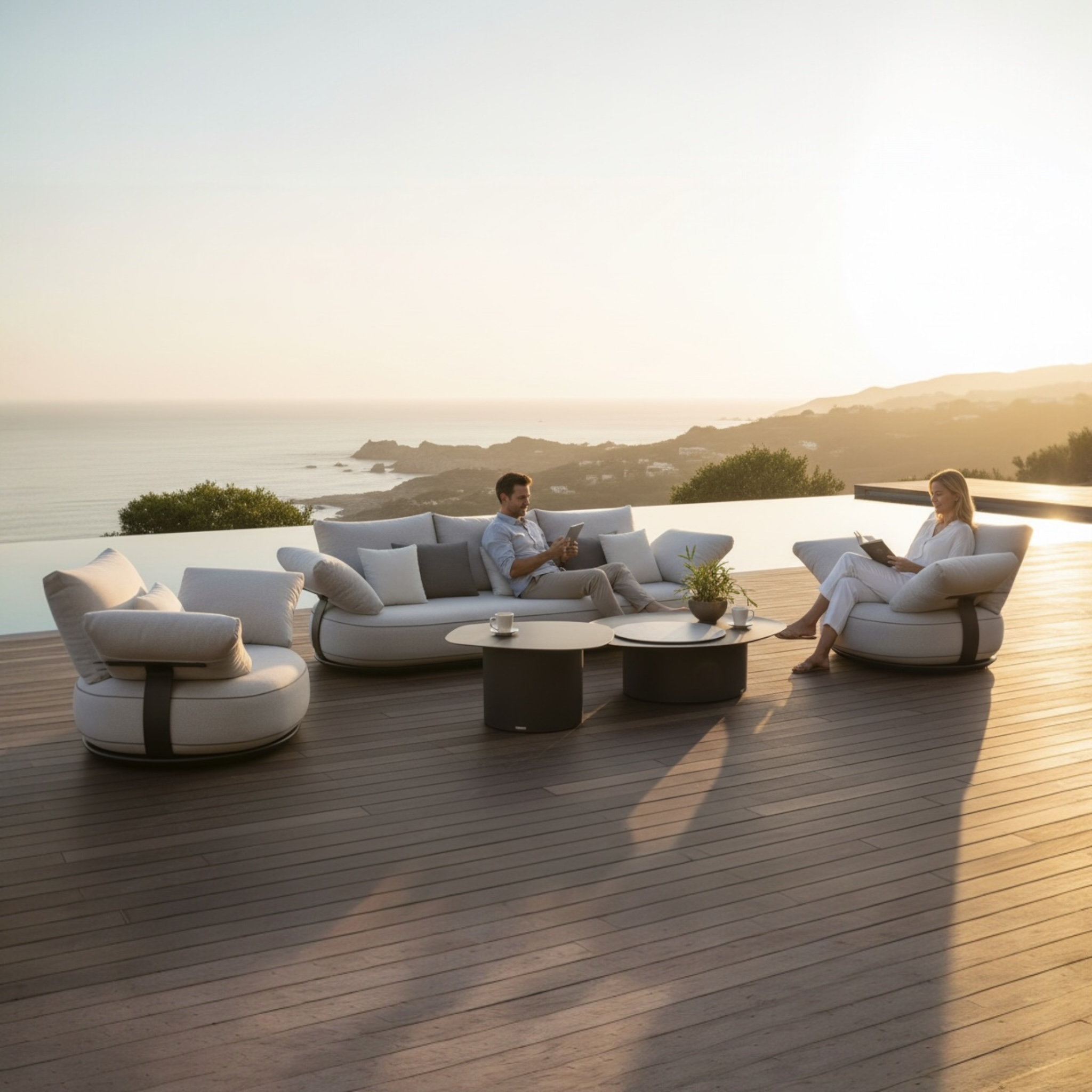 Mobilier de jardin luxe design en aluminium