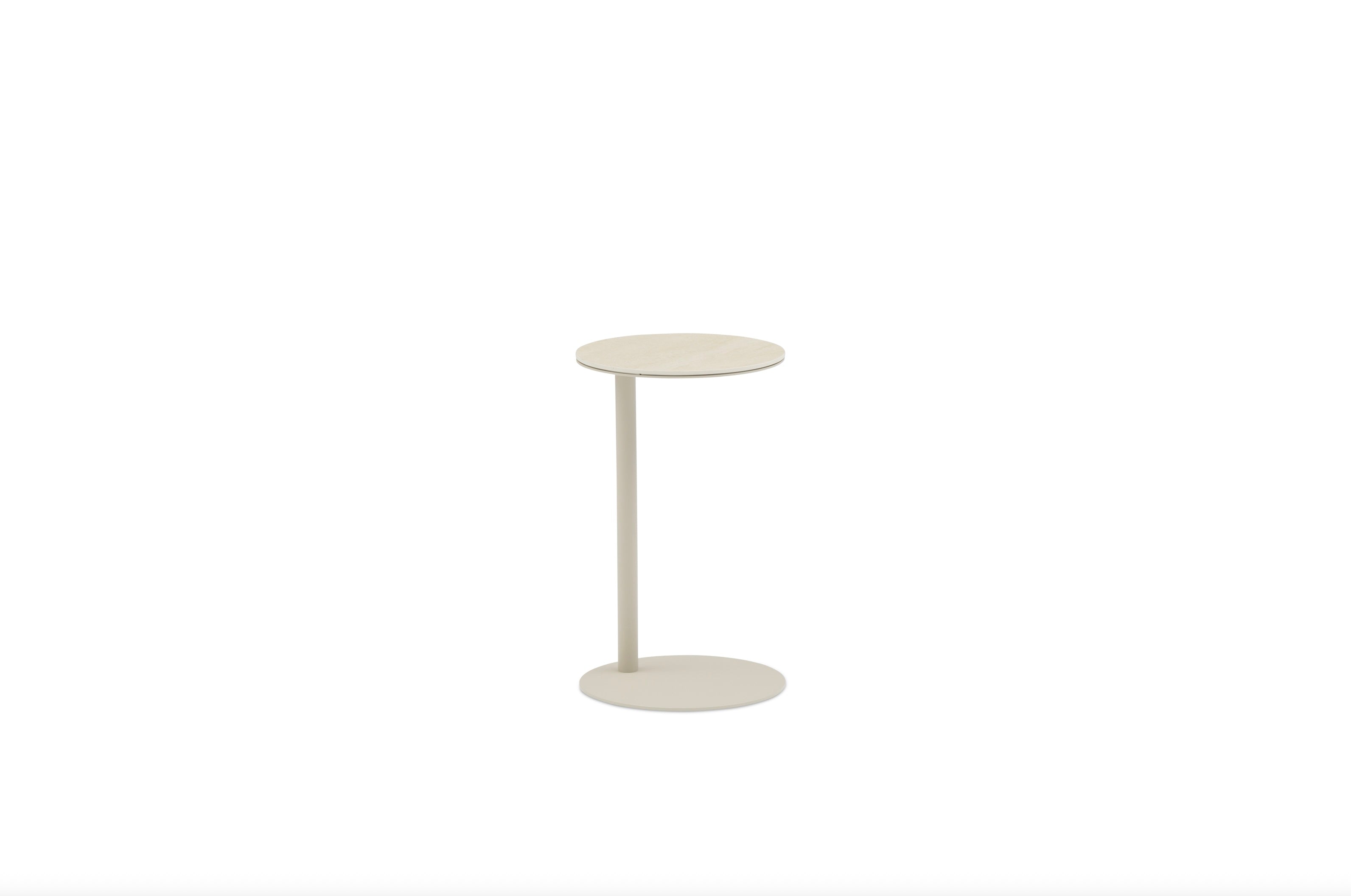 Table d'appoint en aluminium et céramique - BULTER BEIGE