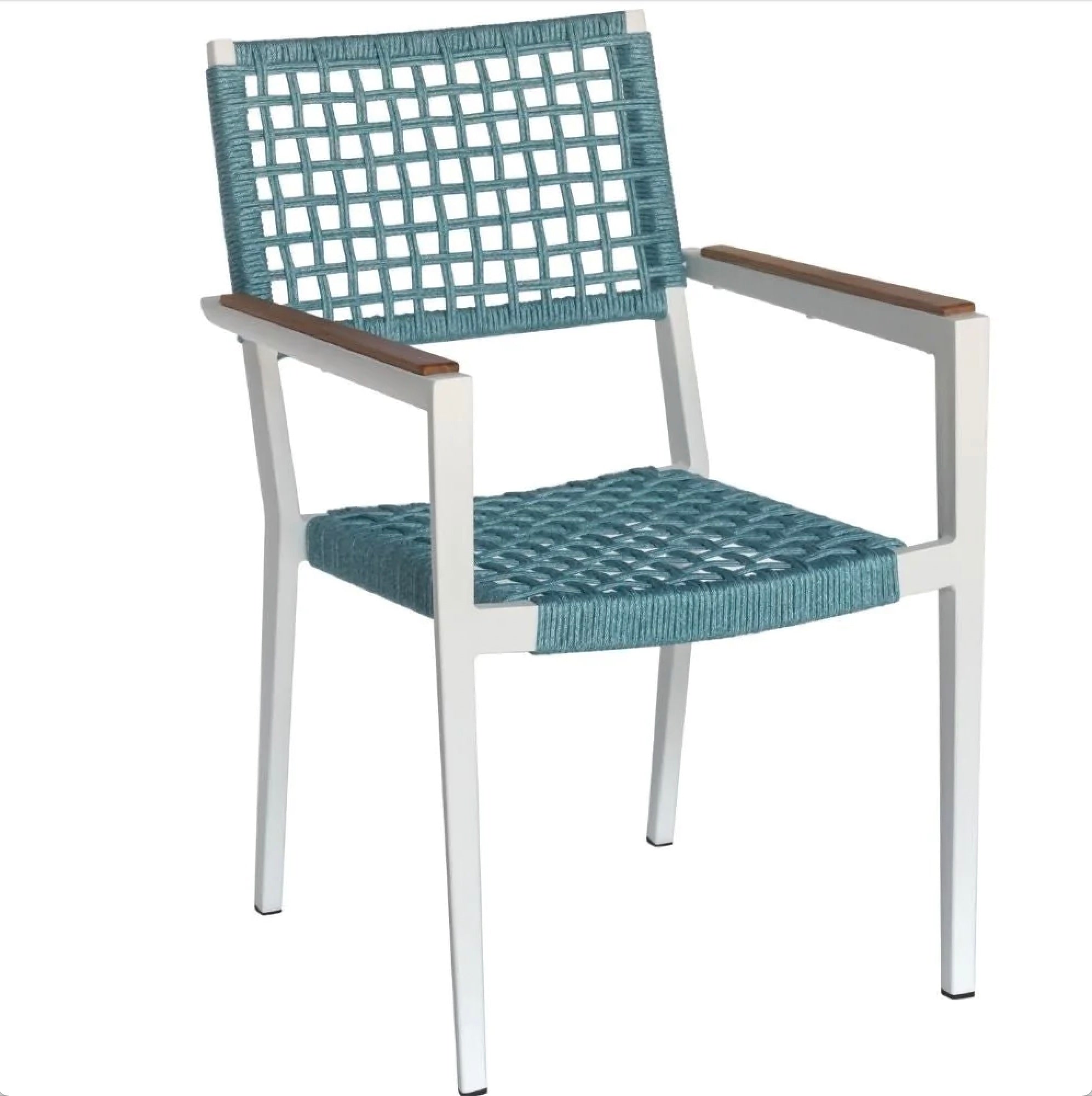 Chaises de restaurant extérieur en aluminium et corde - CHAMPION BLEU