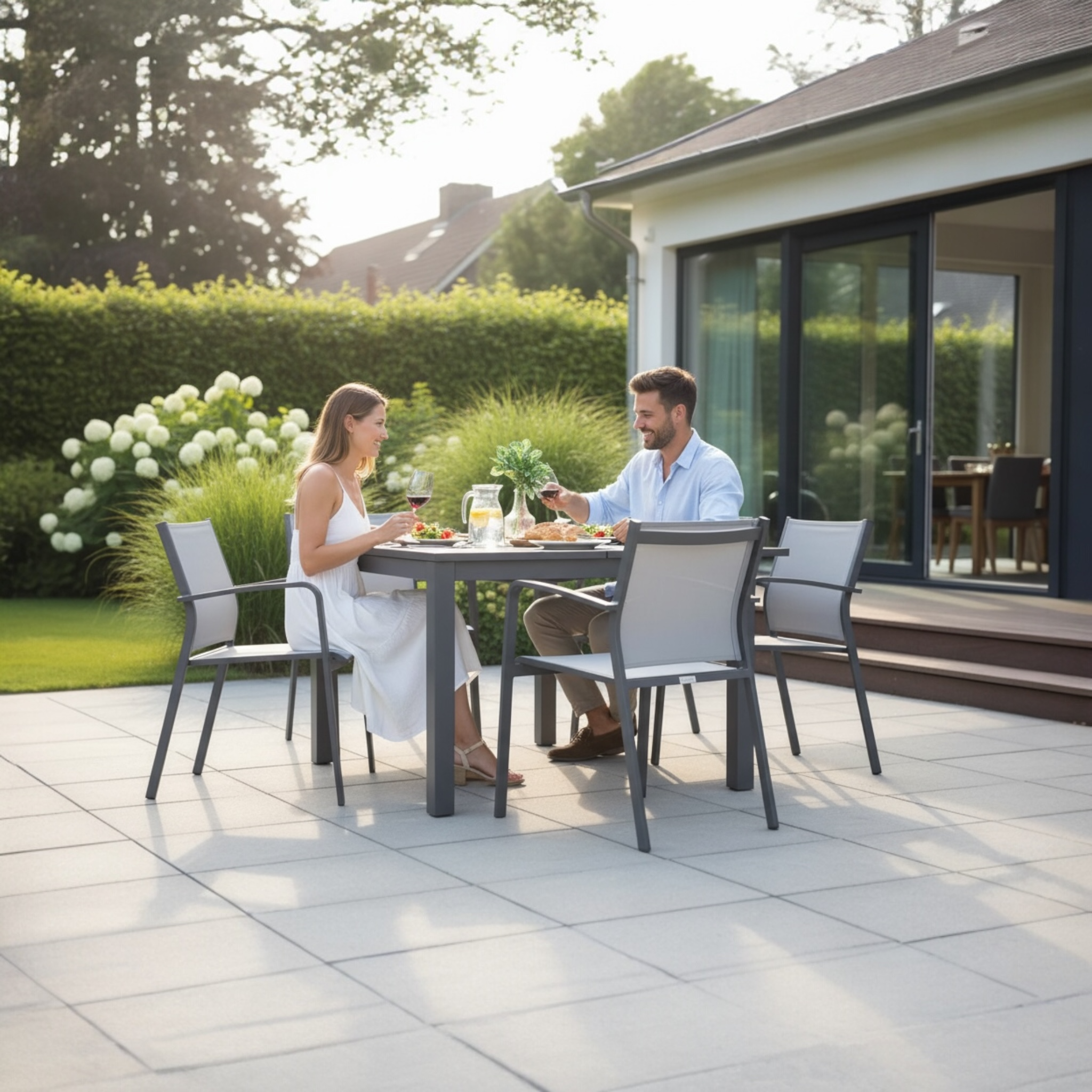 Fauteuils  de jardin empilable en aluminium 