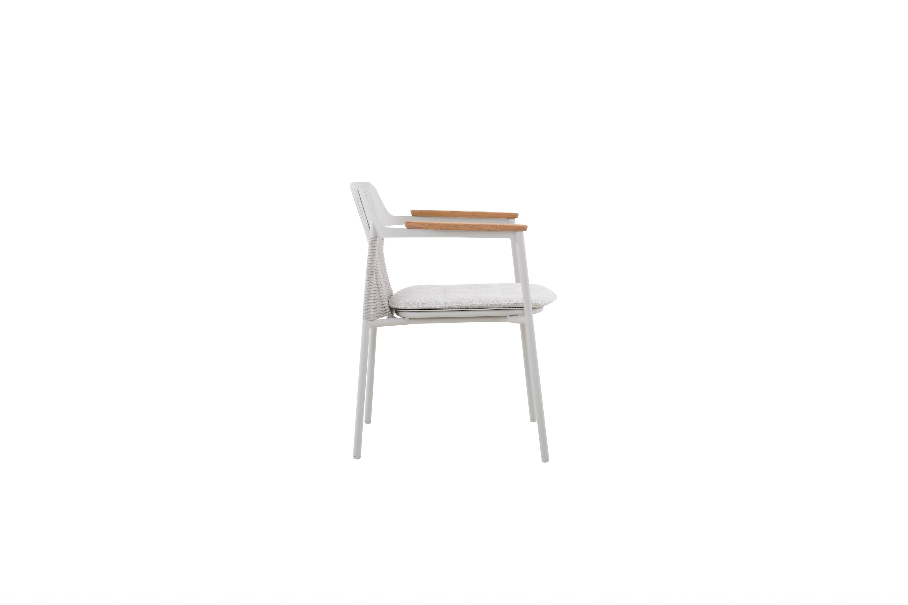 Chaise repas de jardin design empilable beige - JULIA