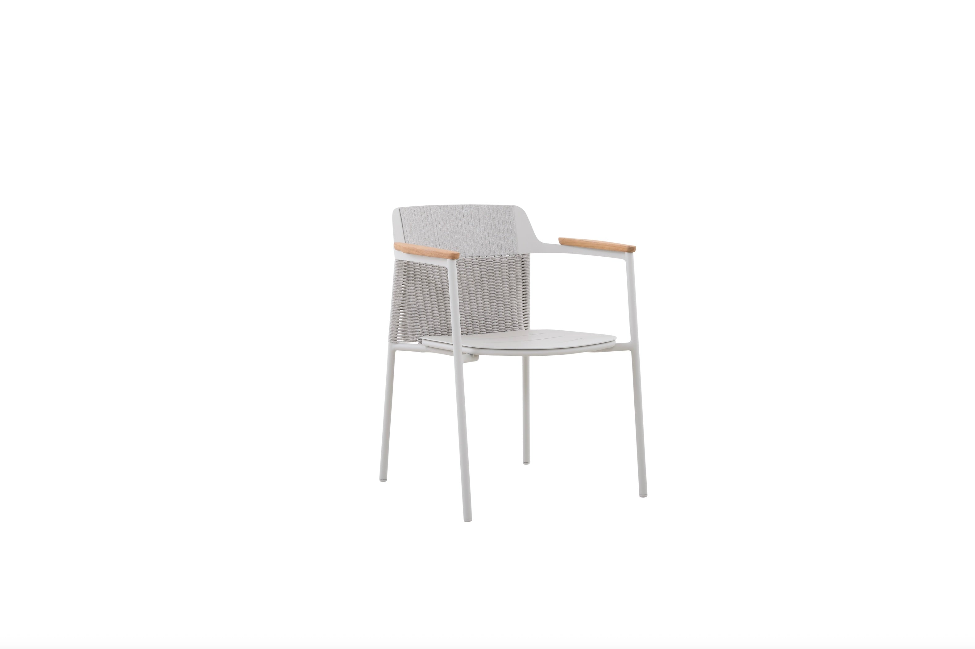 Chaise repas de jardin design empilable beige - JULIA