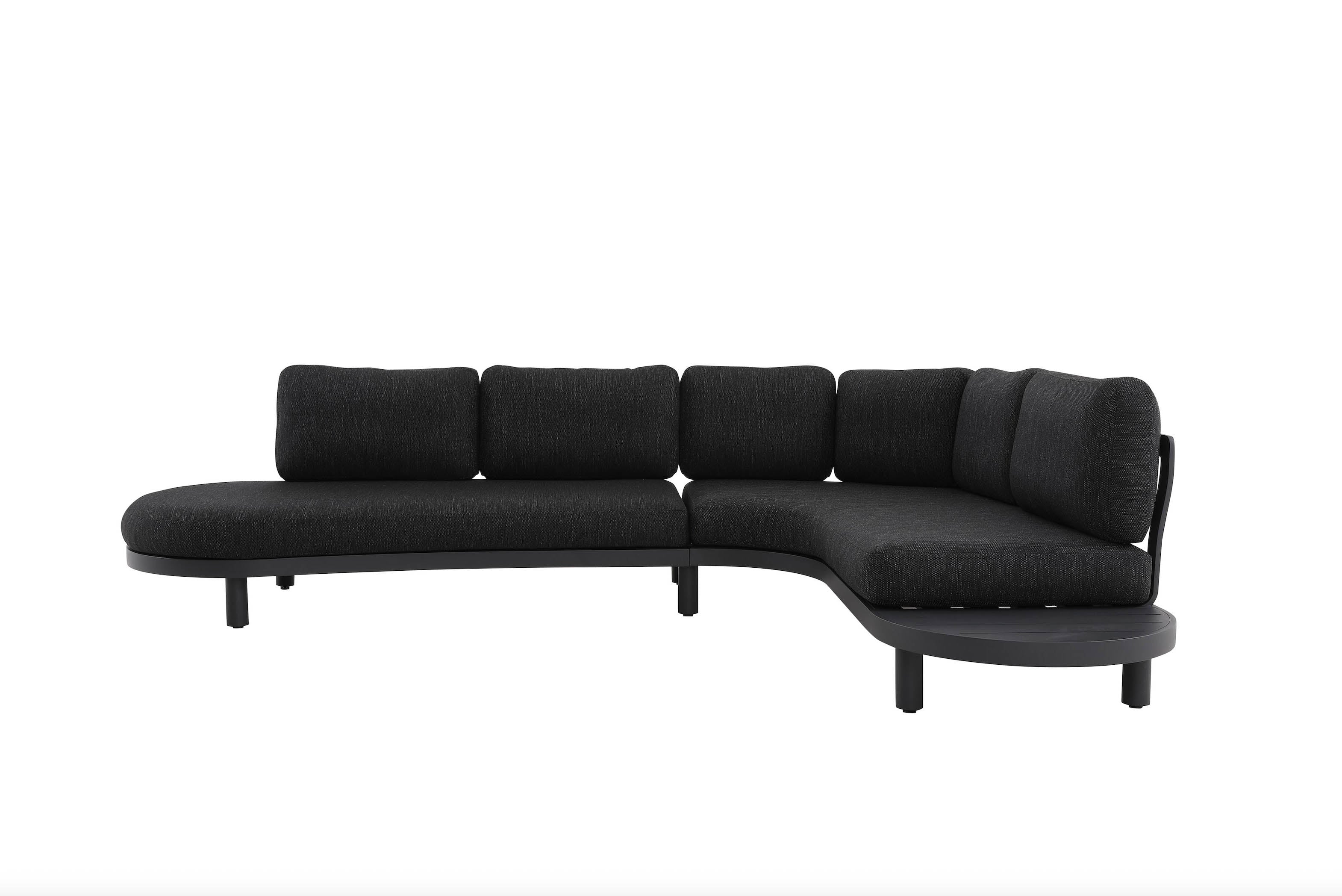 Salon de jardin design d'angle en aluminium - ALBA NOIR