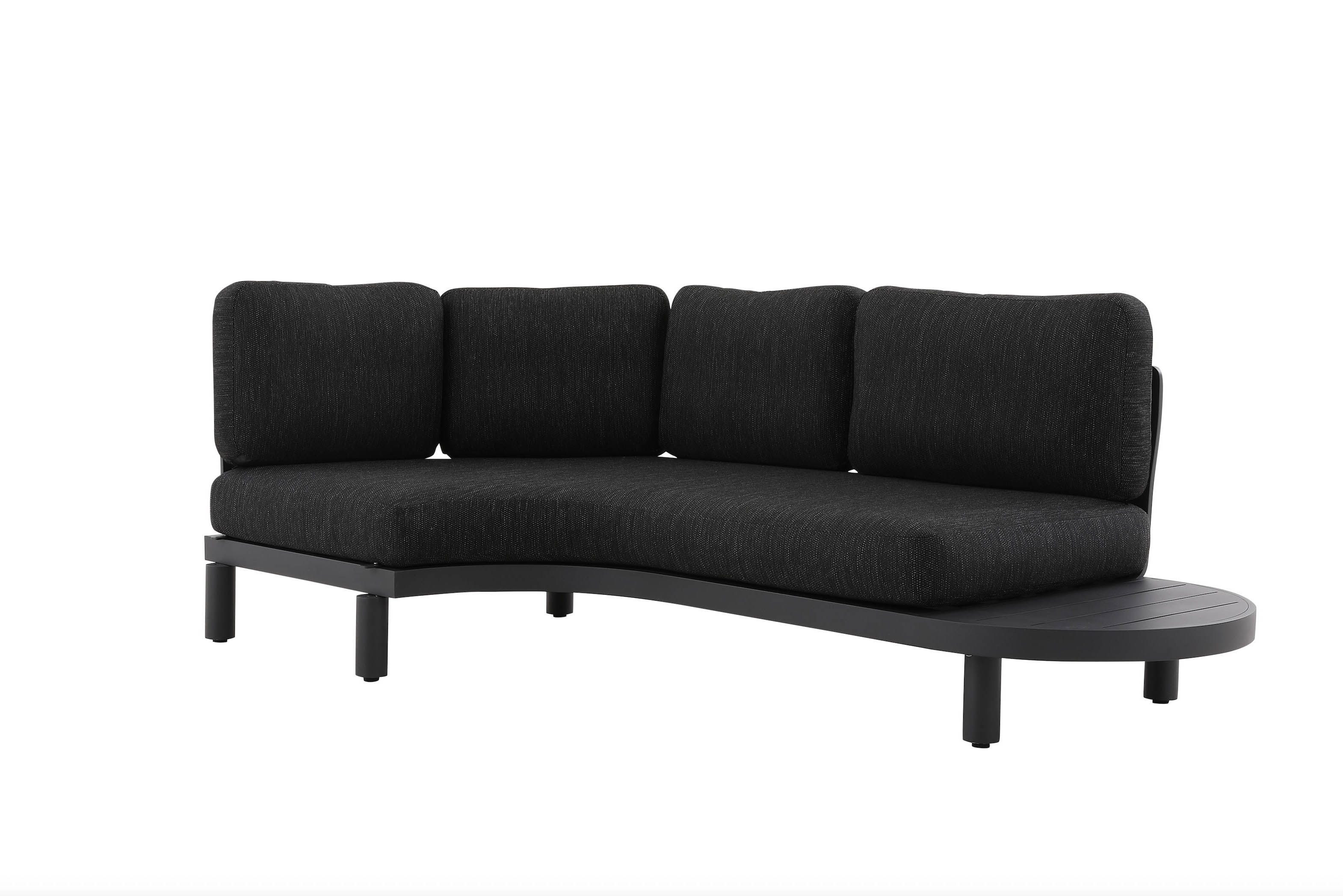 Salon de jardin design d'angle en aluminium - ALBA NOIR