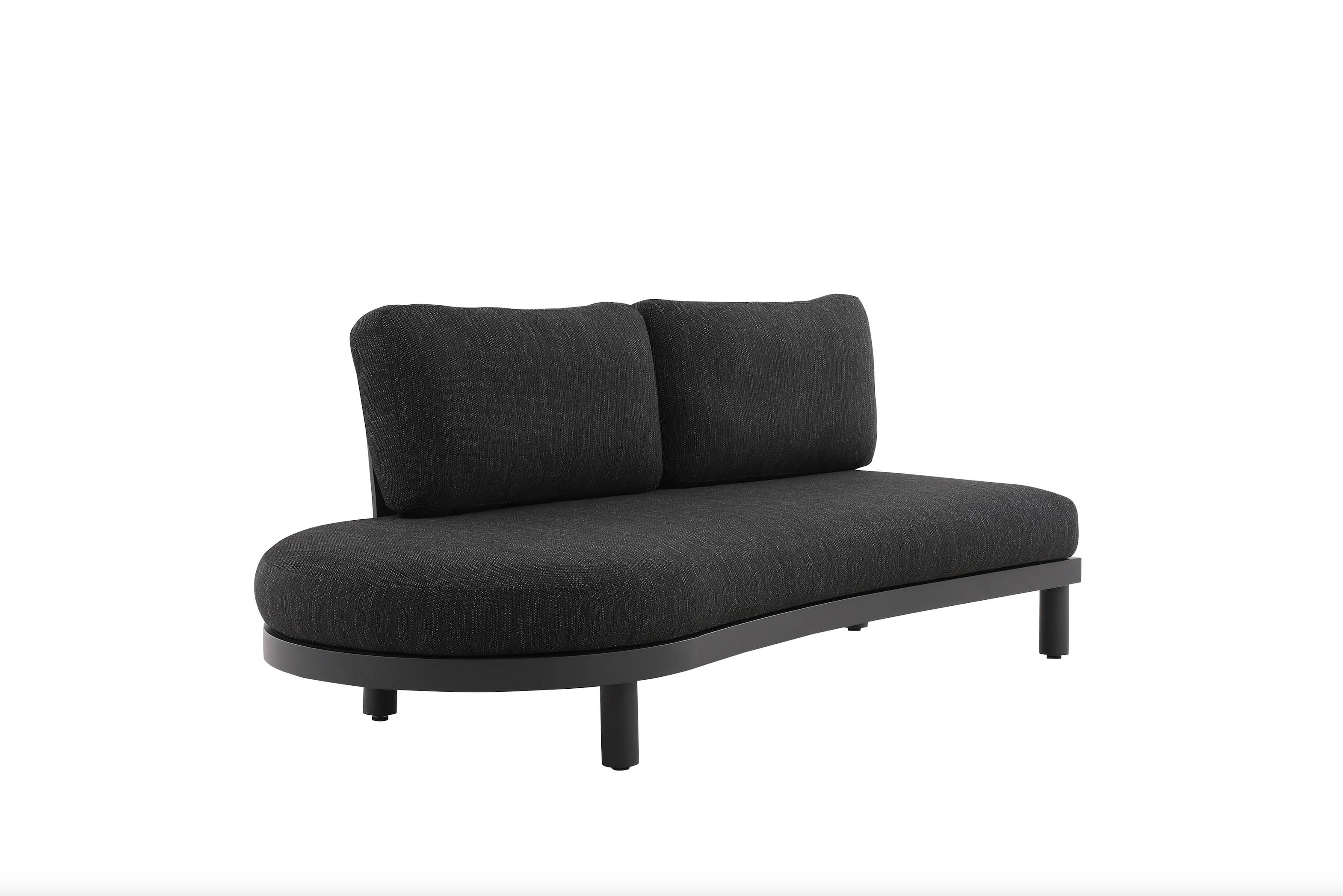Salon de jardin design d'angle en aluminium - ALBA NOIR