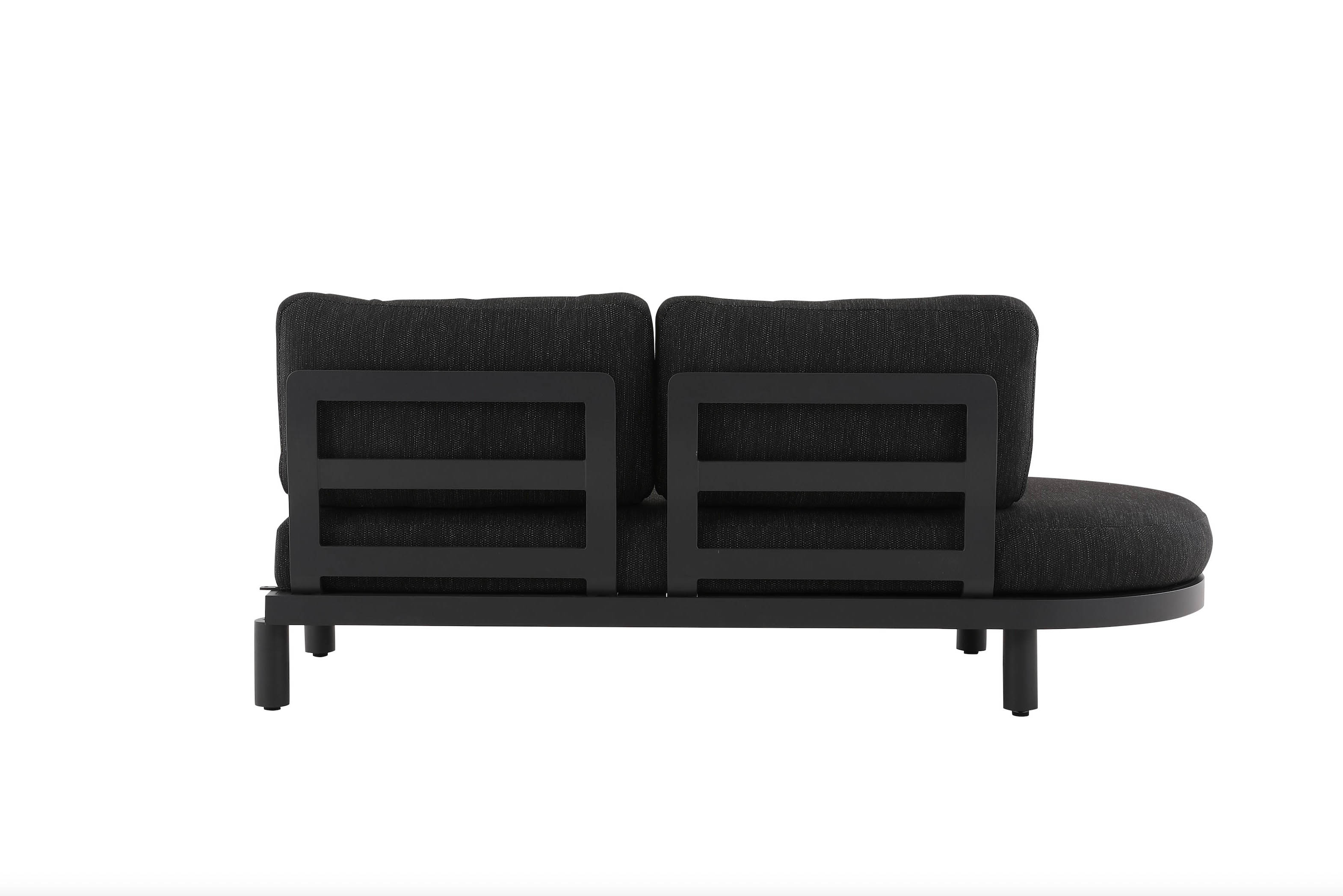 Salon de jardin design d'angle en aluminium - ALBA NOIR