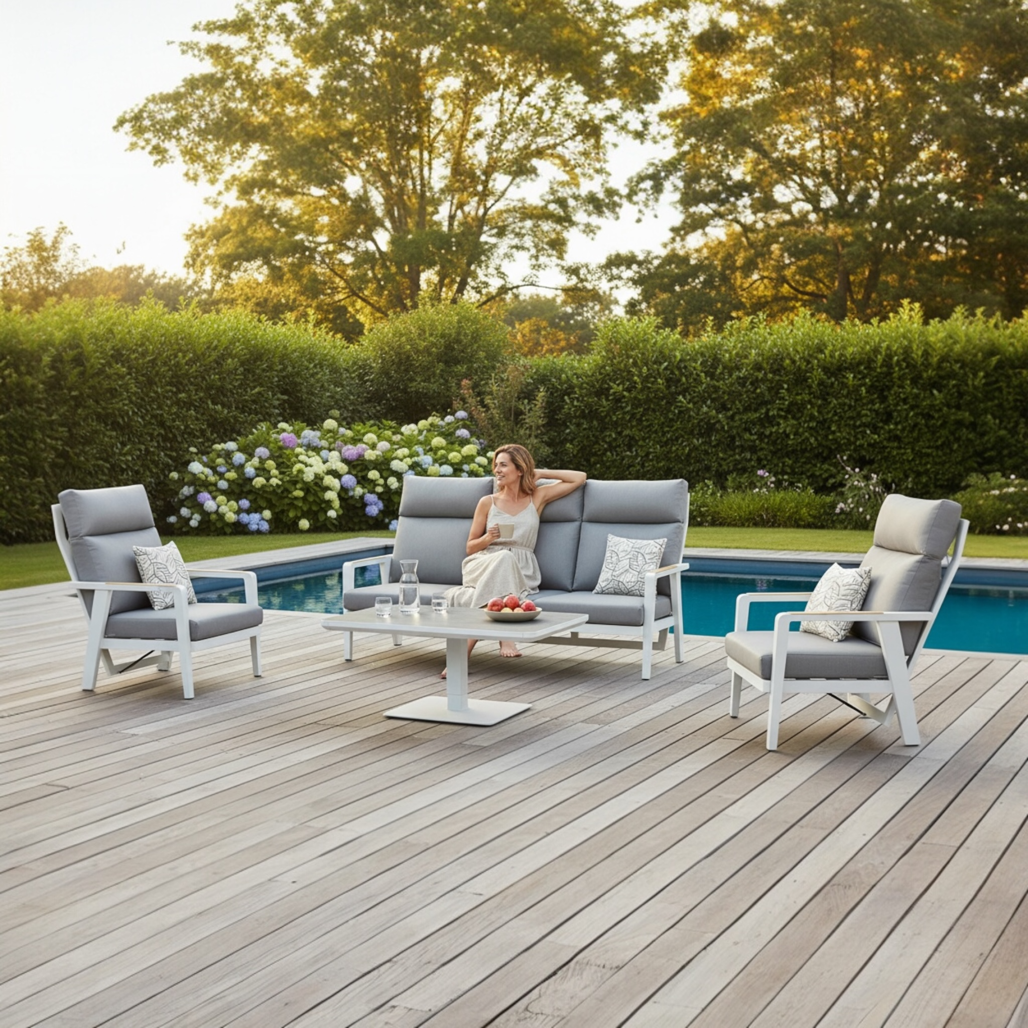 Canapé de jardin avec dossier haut  confortable Marius